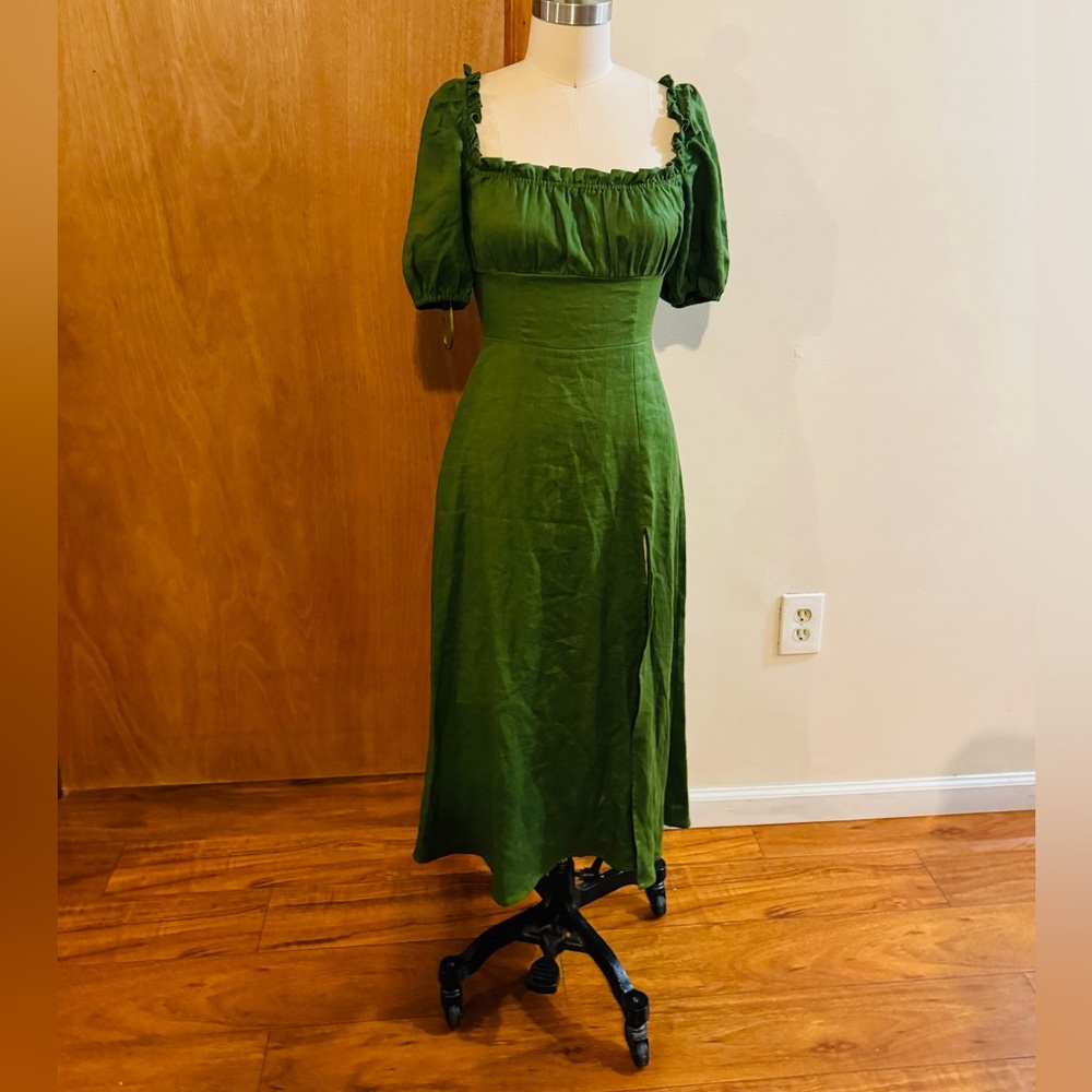 Reformation Green Midi Dress